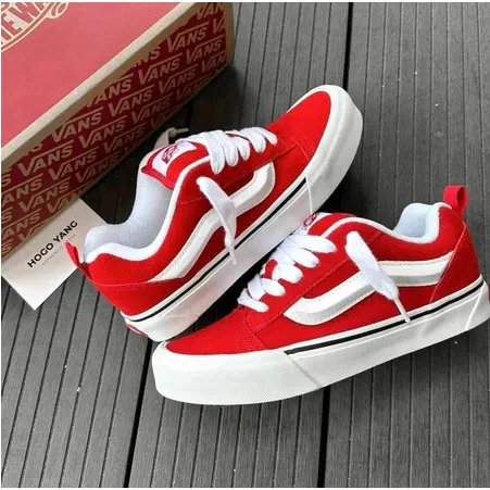 baskets Vans Knu Skool rouges et blanches - image 2